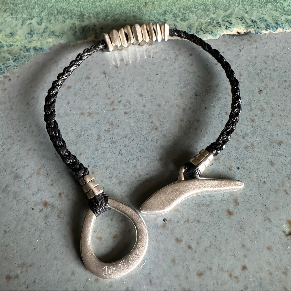 Jill Platner Matte Sterling Silver 7” Ember Cordeed 9 Bead Bracelet